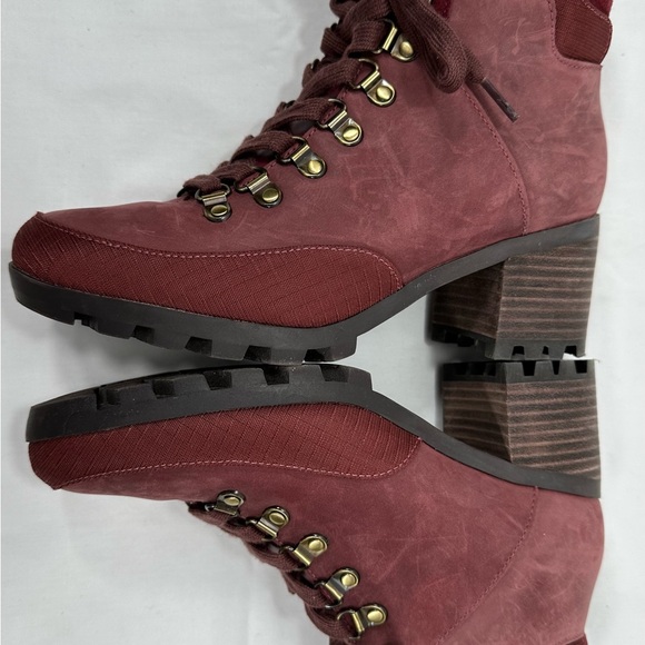 Vionic Womens Spencer Burgundy Combat Boots Size 6.5 Medium (B, M) - Picture 12 of 16